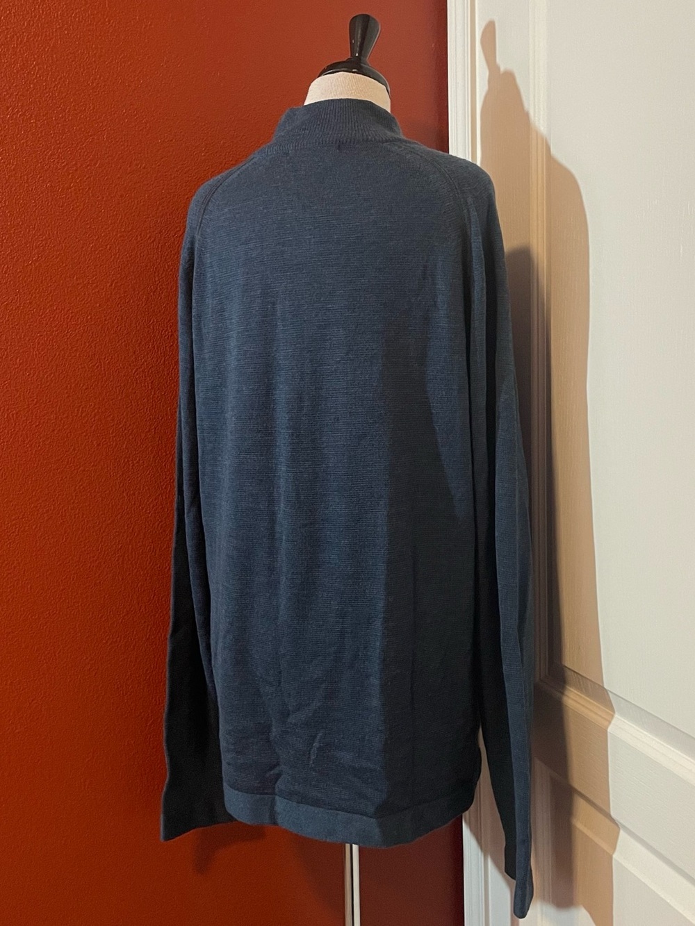 Horny Toad Men’s Classic 100% Merino Wool Blue Quarter Zip Pullover Sweater - Picture 5 of 5